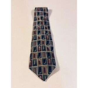 J.T. Beckett Men’s Silk Necktie Wide Tie Geometric Business Office Dress Work